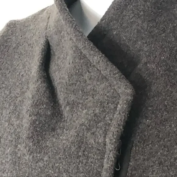 Lida Baday Charcoal Wool Asymmetric Cropped Jacket Size 4 EUC - Picture 3 of 14